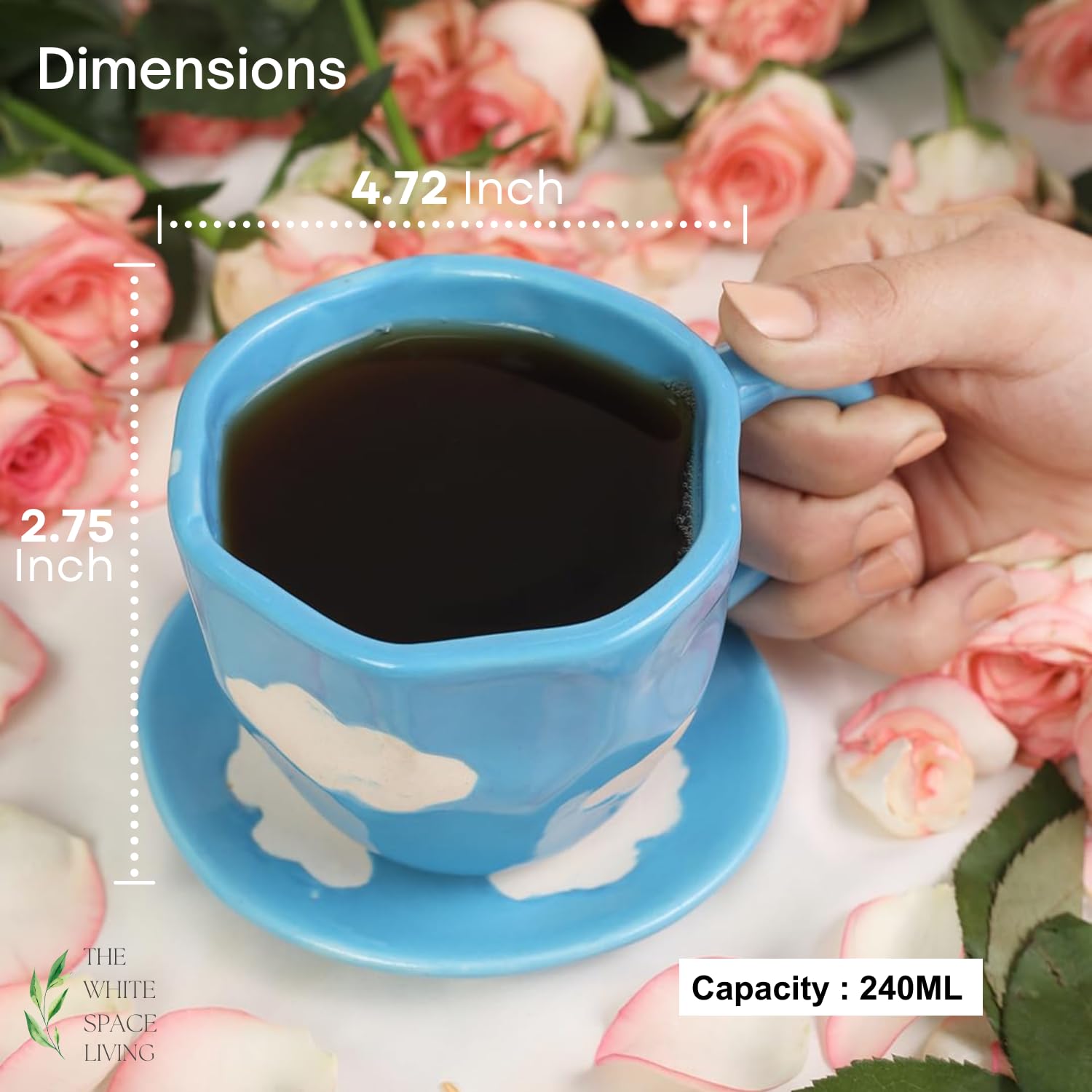 ceramic blue cloud mug with dessert plate – 250ml handcrafted coffee & tea cup set (microwave & dishwasher safe) ceramic blue cloud mug with dessert plate – 250ml handcrafted coffee & tea cup set (microwave & dishwasher safe)