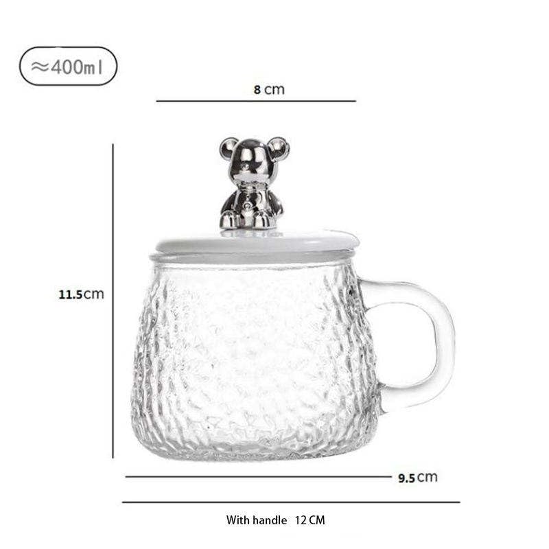 cute textured glass mug π | coffee mug with lid & spoon | 400ml premium glass cup for coffee, tea & milk | aesthetic luxury drinkware | pack of 1 cute textured glass mug π | coffee mug with lid & spoon | 400ml premium glass cup for coffee, tea & milk | aesthetic luxury drinkware | pack of 1