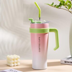 1.2 litre insulated stainless steel tumbler with handle, straw & leak proof lid | reusable hot & cold water bottle for office, gym & travel
