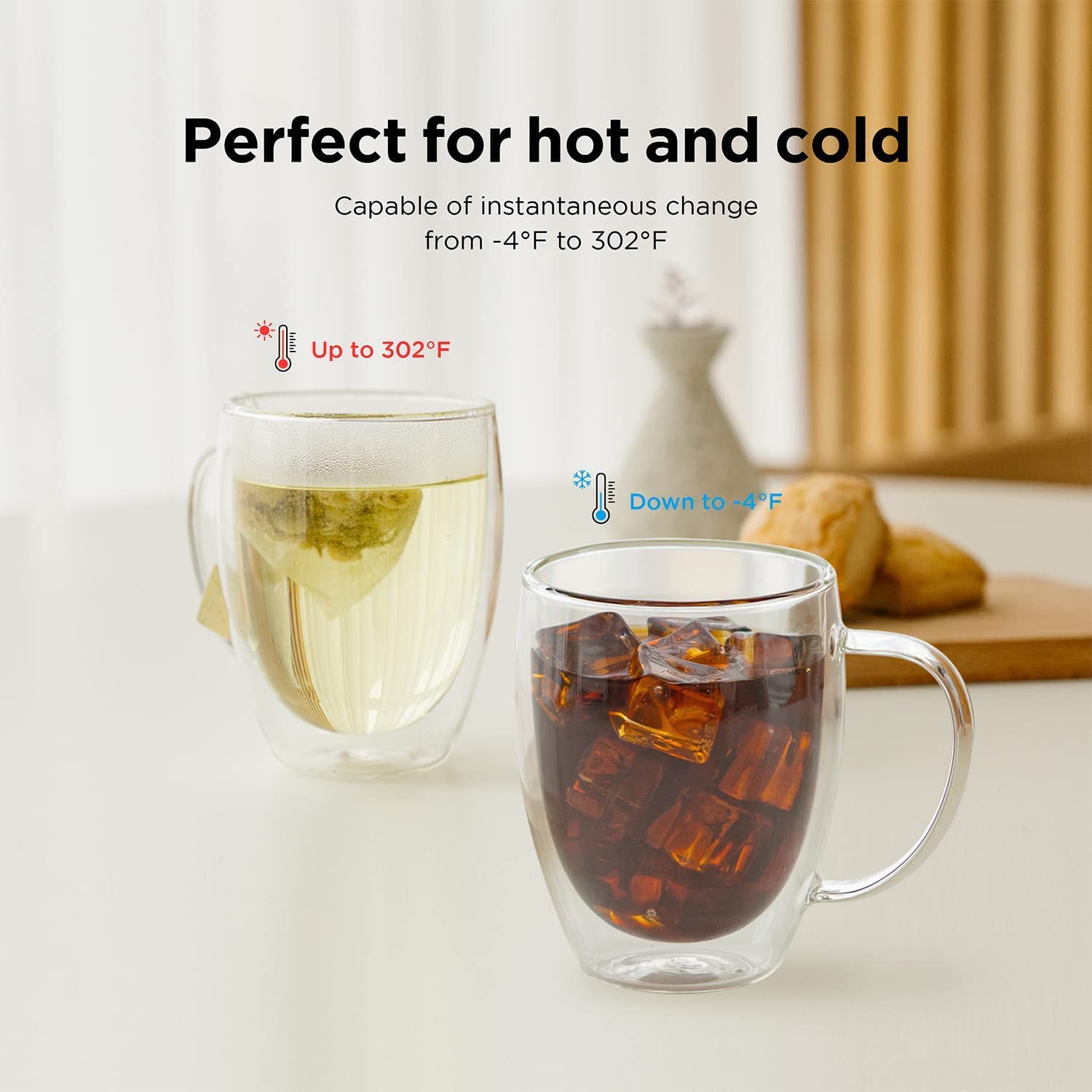 350ml double walled glass coffee mug โ | insulated transparent tea cup with handle | hot & cold drink mug | premium borosilicate glass | microwave safe (set of 1) 350ml double walled glass coffee mug โ | insulated transparent tea cup with handle | hot & cold drink mug | premium borosilicate glass | microwave safe (set of 1)