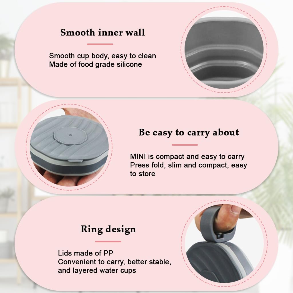 silicone collapsible travel cup with lid | 200ml reusable folding water cup – hot & cold drinks – pack of 1 silicone collapsible travel cup with lid | 200ml reusable folding water cup – hot & cold drinks – pack of 1