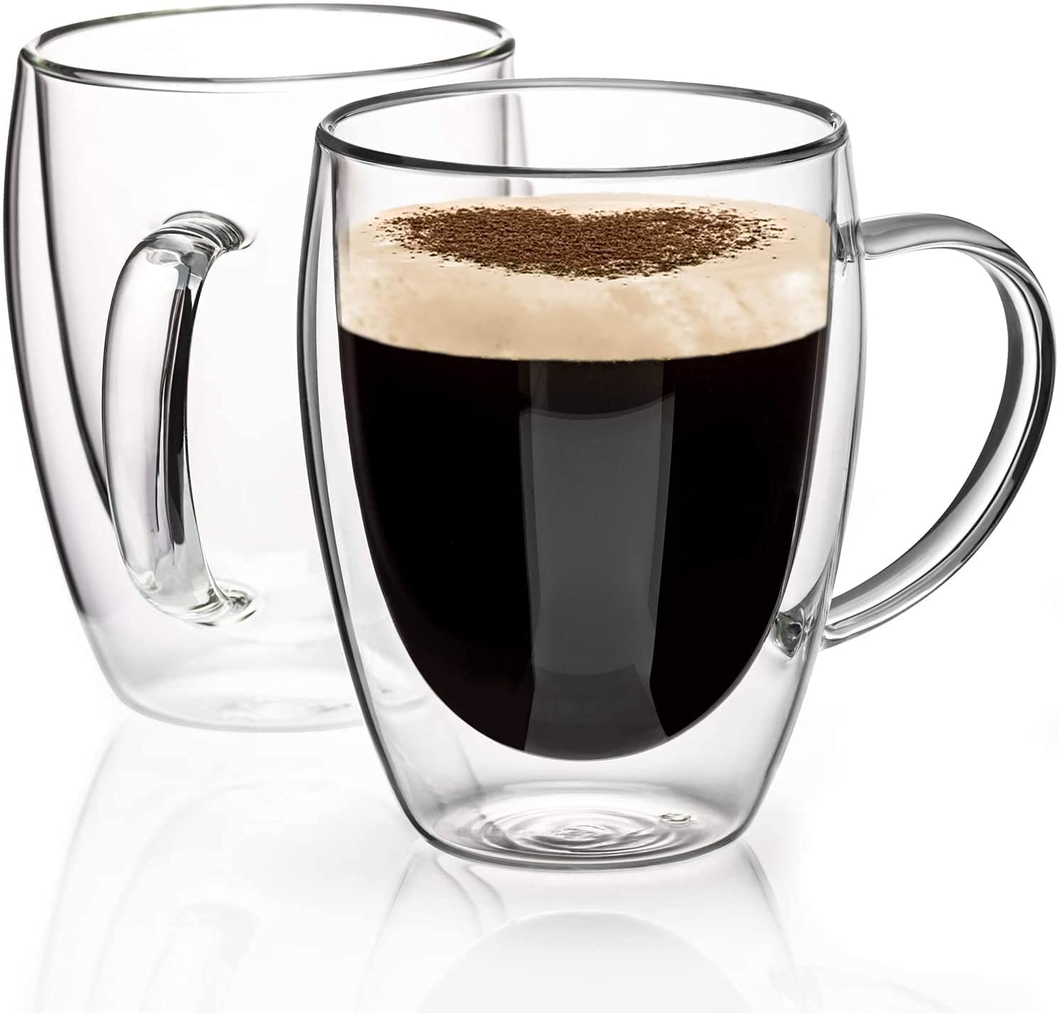 350ml double walled glass coffee mug โ | insulated transparent tea cup with handle | hot & cold drink mug | premium borosilicate glass | microwave safe (set of 1) 350ml double walled glass coffee mug โ | insulated transparent tea cup with handle | hot & cold drink mug | premium borosilicate glass | microwave safe (set of 1)