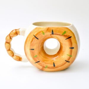 💙 sky blue donut ceramic mug – 210ml | handmade khurja pottery | aesthetic coffee & tea cup