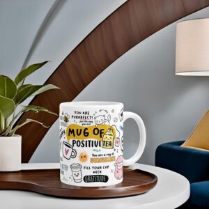 motivational boho printed ceramic mug – 330ml | daily affirmation coffee & tea mug | inspirational gift mug for girls, boys, friends & kids (microwave safe, pack of 1)