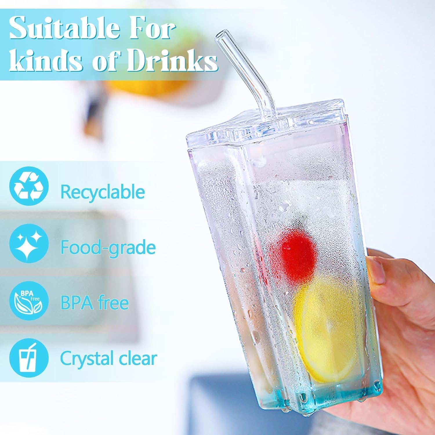 star shaped glass tumbler with lid & straw | cute pentagram design coffee, iced tea & cocktail sipper mug – 300ml – pack of 1 star shaped glass tumbler with lid & straw | cute pentagram design coffee, iced tea & cocktail sipper mug – 300ml – pack of 1