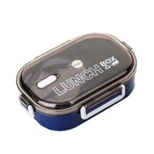 airtight & leakproof 800ml lunchbox | 2 compartment tiffin with spoon & fork | pvc food grade lunch box for kids, office & travel – portable & durable